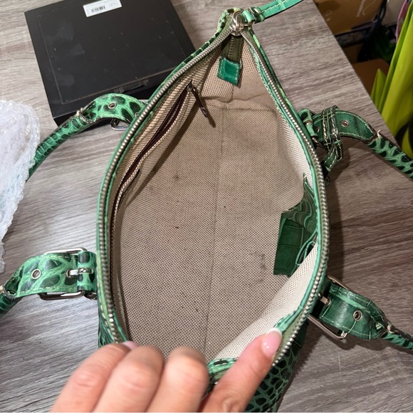 Dooney & Bourke Green Croc Embossed Satchel/ wallet is not included - Picture 9 of 11